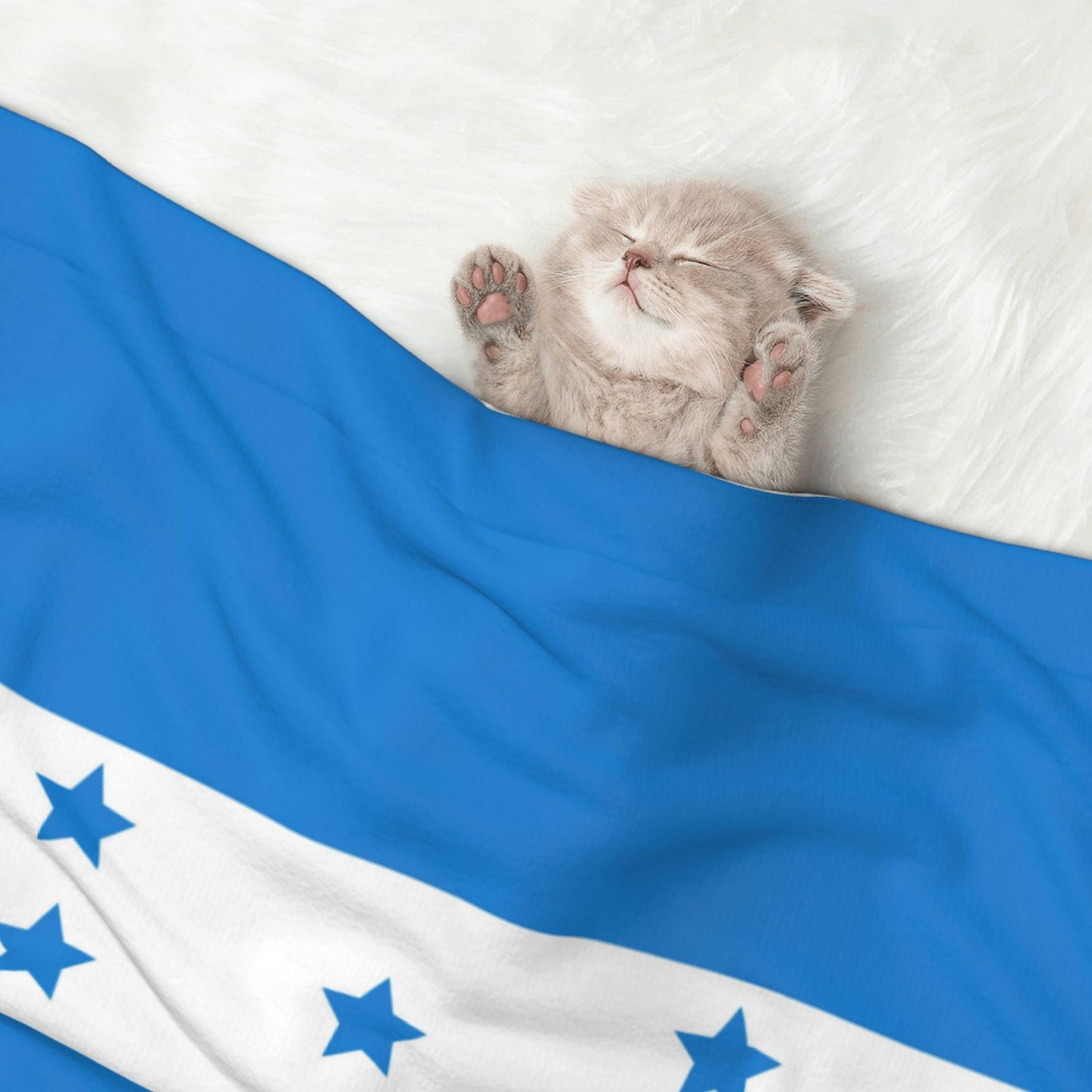 Flannel Throw Dog Blanket Honduran Flag Soft Warm Print Pet Blankets for Small Dog Cat Puppy