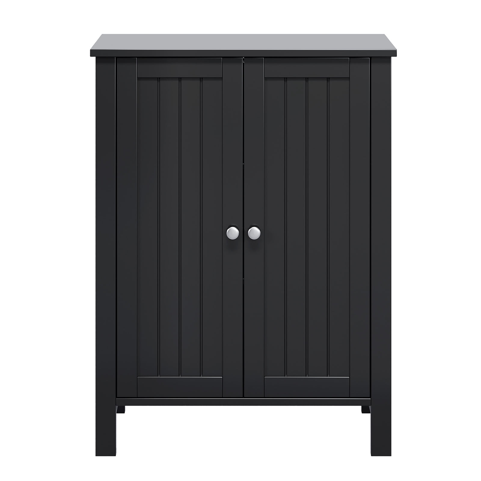 Ktaxon Bathroom Floor Cabinet Storage with 2 Doors and Adjustable Shelves, Black