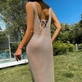 thumbnail image 6 of Women Crochet Swimsuit Cover Up Sleeveless Hollow Out Long Swim Split Mesh Beach Dress Rhinestone Cover Ups for Swimwear Women Strapless Swimsuit Cover Ups for Women Sleeveless Cover Ups for Swimwear, 6 of 6