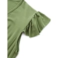 thumbnail image 5 of Franhais Women's Summer A-line Dress, casual pleated short sleeved dress, wrap V-neck dress, 5 of 9