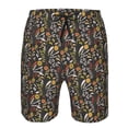 thumbnail image 3 of Honeii's Daisies Flowers Print Men's Casual Shorts with Drawstring，Swim Trunks Quick Dry Beach Shorts, 3 of 5
