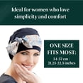 thumbnail image 6 of MASUMI Chemo Organic Headwear - YANNA Headscarf | Cancer Headwear for Women with Hair Loss | Alopecia Hats & Coverings | Turban | 95% Breathable Bamboo (Navy Mosaica Linea), 6 of 9