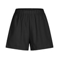 thumbnail image 4 of RYRJJ Cotton Linen Shorts for Women Trendy High Waisted Short Casual Summer Pull On Beach Wide Leg Shorts with Pockets(Black,XXL), 4 of 6