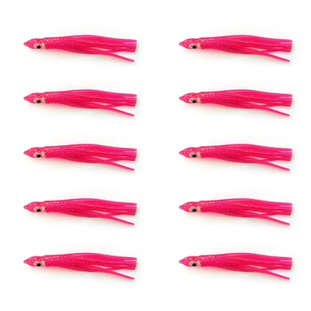 Apooke 7 Color 10PCS/lot Squid Hook Soft Baits Fishing Lures Artificial Squid Hook Jigs Octopus Squid Shrimp Fishing Tool