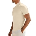 thumbnail image 5 of Mens Mock Turtleneck Shirts Casual Cotton Short Sleeve Shirt Basic Half Neck T-Shirts, 5 of 10