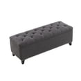 thumbnail image 7 of S-HOME 47.5" Button-Tufted Storage Bench in Linen with Safety Close Hinge, Perfect Ottoman for Hallway and Foot Rest，DARK GREY, 7 of 7
