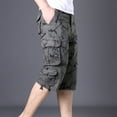 thumbnail image 5 of DeHolifer Men's Capri Cargo Shorts Casual Hiking Military Tactical Below Knee Shorts 3/4 Cargo Shorts with Multi-Pockets Army Green S, 5 of 5