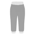 thumbnail image 4 of gbyLJF Womens Summer Capris Casual Elastic Waist Drawstring Yoga Jogger Lightweight Running Cropped Sweatpants A03_Gray L, 4 of 6