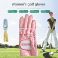 thumbnail image 3 of Guantes de golf antideslizantes y transpirables de PU para mujer, guantes granulados antideslizantes de color sólido fresco, 3 of 4