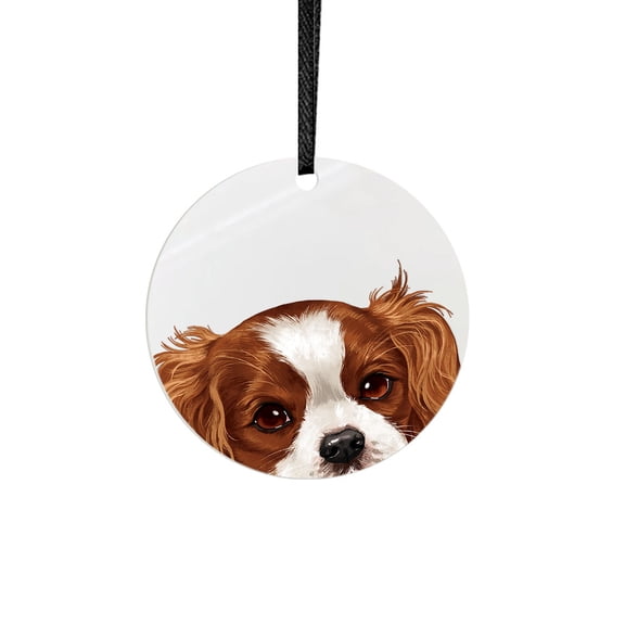 WIRESTER 2.75 inch Double-Sided Metal Aluminum Christmas Ornament, Festive Tree Decor for Mom, Dad & Loved One - Animal Cavalier King Charles Spaniels Dog