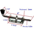thumbnail image 2 of 2 uds 6in x 1/2in calidad vida resorte cargado puerta pestillo barril BoltStem Durable Zinc plateado sólido acero resistente para puerta trasera, 2 of 4