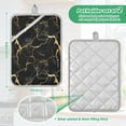 thumbnail image 3 of Dailycode Black and Gold Marble Oven Mitts 2 Pcs Pot Holders Sets Heat Resistant for Kitchen Cooking Baking 7"x9.8", 3 of 7