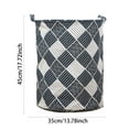 thumbnail image 2 of Stylish Patterned Linen Laundry Hamper Large Open Top Breathable Fabric For Bedroom Bathroom Durable And Easy Design, 2 of 5