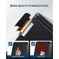 thumbnail image 2 of Compact Fluted Step Trash Can – 5L Black Stainless Steel, Soft-Close Lid, Removable Inner Bucket, Odor Control, Anti-Slip Base for Bathroom, Kitchen, Office – 21.0×18.8×27.9cm– 5L, 2 of 8
