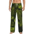 thumbnail image 2 of Picia Tropical Palm Leaves Fern Leaf Mens Soft Woven Cotton Elastic Waistband Sleep Pajama Pant Lounge Sleep Pant With Pockets And Drawstring-XX-Large, 2 of 9