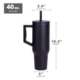 thumbnail image 2 of Elemental Commuter 40 oz Tumbler with Handle and Straw Lid | Travel Coffee Mug Spill Resistant | Insulated Cup Stainless Steel Tumblers for Water, Smoothies, Milkshake and More | Black, 2 of 7