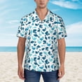 thumbnail image 2 of Balery Cute Shark Camisas hawaianas de manga corta para hombre, camisas playeras de corte holgado, camisas de vacaciones con botones,Large, 2 of 7