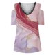 thumbnail image 2 of Gibobby Casual Playera de Manga Corta para Mujer Exquisita blusa manga corta con cuello en V y hombros descubiertos con estampado teñido anudado para mujer(Rojo,XL), 2 of 5