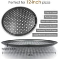 thumbnail image 3 of 12 Inch Non Stick Pizza Pan With Holes Perforated Kitchen Bakeware Carbon Steel Pizza Crisper Round Pizza Tray, Dishwasher Safe, 3 of 8