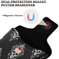 thumbnail image 3 of Haosy Cool Skulls Filigree Golf Mallet Putter Cover Strong Magnetic Leather Golf Club Headcover Closure, 3 of 7
