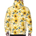 thumbnail image 7 of Kdxio Striped Sunflower Daisy Print Mens Casual Hooded Collar Drawstring Hoodies Pullover Sweatshirts Casual Long Sleeve Shirts-Medium, 7 of 7