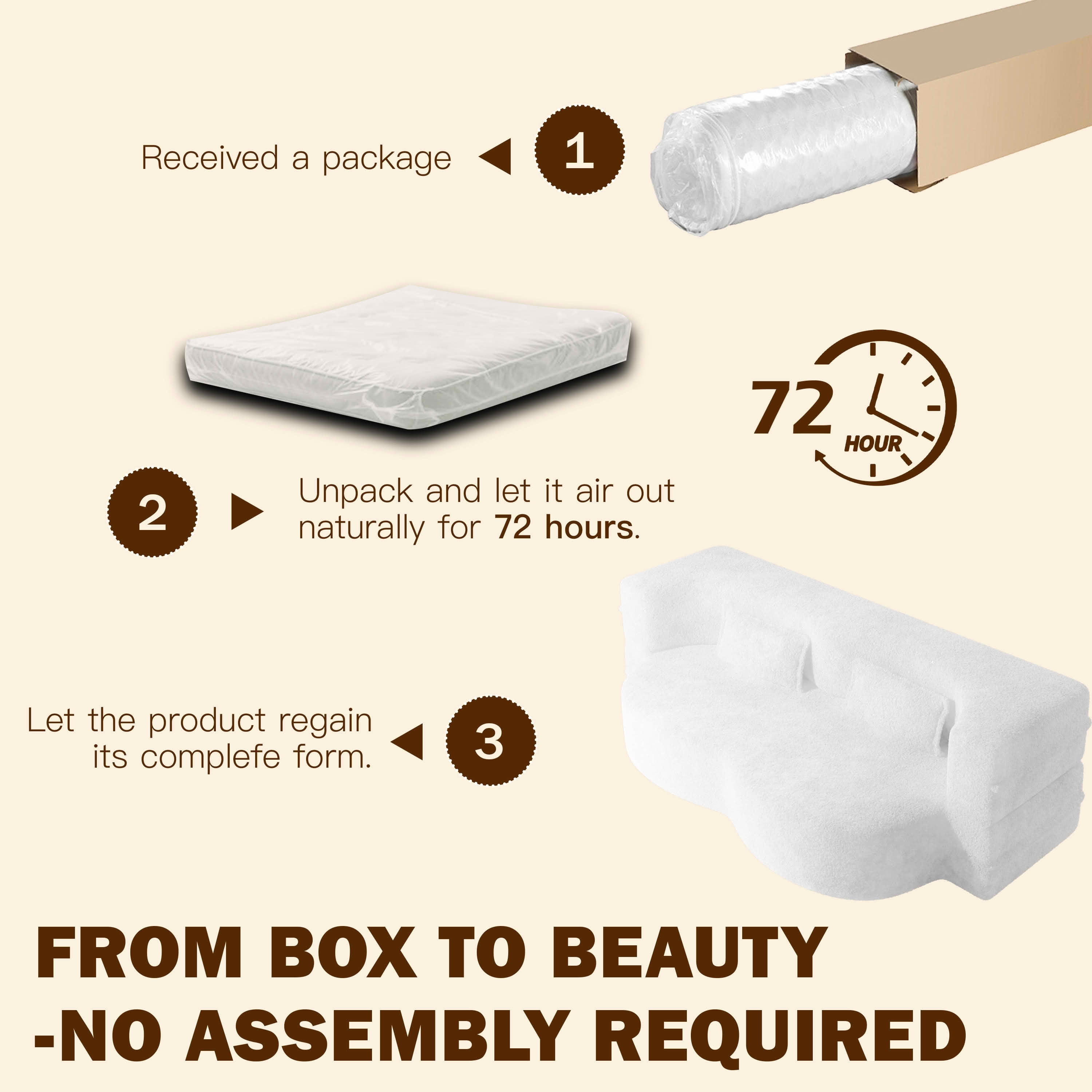MAYEERTY Twin Sherpa Fleece Foldable Foam Floor Sofa Bed, Zero Assembly Vacuum Compressed Sleeper with 2 Pillows