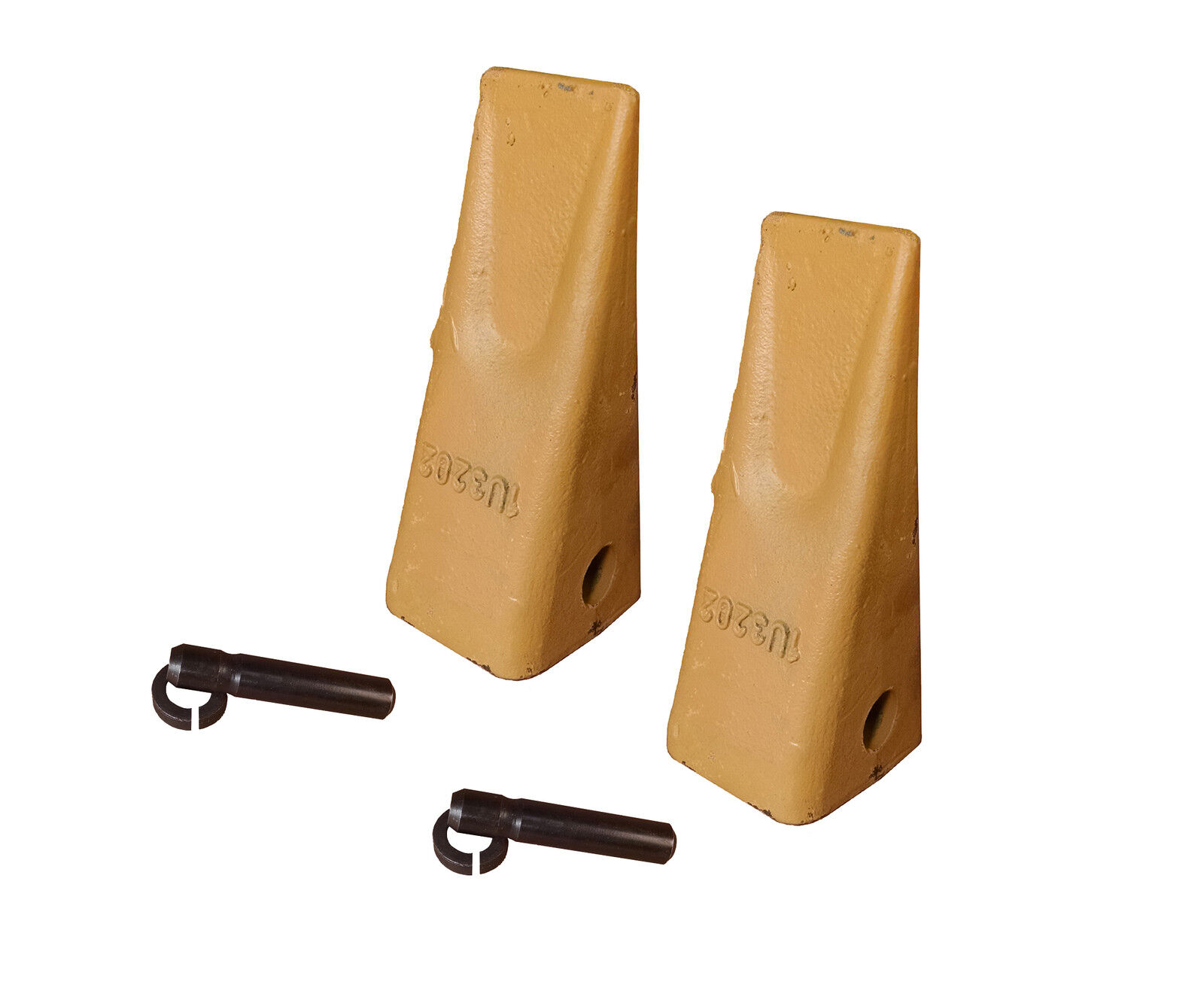 2 Caterpillar Style Backhoe Bucket Teeth w/ Pins & Retainers 1U3202