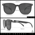 thumbnail image 5 of Gentlemanly Fancy Metal Hinge Oversized Thin Plastic Horn Rim Sunglasses All Black, 5 of 8