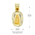 thumbnail image 3 of Ioka-14K Yellow Gold Diamond Cut Our Lady of Guadalupe Stamp Charm Pendant with 0.9mm Wheat Chain Necklace - 24", 3 of 4