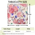 thumbnail image 2 of Pioneer Flower Floral Print Pattern Square Fitted Tablecloth with Elastic Edge,Square Table Cover,Washable Elastic Table Cover for Home Kitchen Party Decor 36"x36", 2 of 6