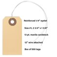 thumbnail image 2 of Etiquetas de cuerda con cable adjunto: ¿n.º 1 2 3/4? x 1 3/8? Caja de 500 etiquetas de envío en blanco con alambre y etiquetas de etiquetado cableadas con orificio reforzado, 2 of 5