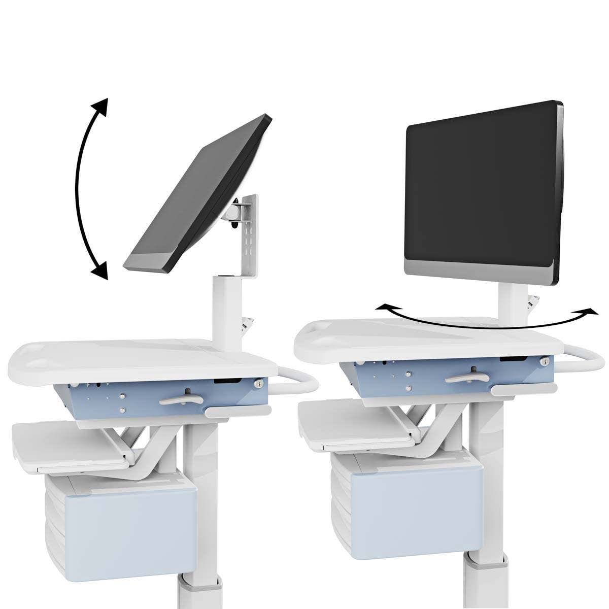 Luxor Vital Power Deluxe Mobile Workstation Cart, Freestanding