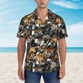 thumbnail image 3 of Men's Short Sleeve Hawaiian Shirt Tropical Print Casual Button Down Aloha Shirt, 3 of 8