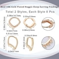 thumbnail image 2 of 1 Box 16Pcs Huggie Hoop Earring Findings 18K Gold Plated Brass 2 Style Hoop Earrings with Multi Loops Circle Teardrop Flower Leverback Ear Wires Components for DIY Earrings, 2 of 6