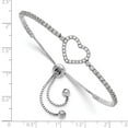 thumbnail image 2 of Auriga Fine Jewelry 925 Sterling Silver Rhodium-plated CZ Heart Adjustable Bracelet for Women, 2 of 6