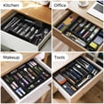 thumbnail image 3 of Gimgong Expandable 8-Compartment Kitchen Utensil Organizers, 2 in x 22.4 in x 15 in, Black, 3 of 9