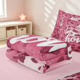 thumbnail image 5 of Erosebridal Pink Cow Print Zipper Twin Comforter Sets with Fitted Sheet and 2 Pillowcases for Girls, Cowgirl Hat Zipper Bedding Set, Pink Reversible, 5 of 7