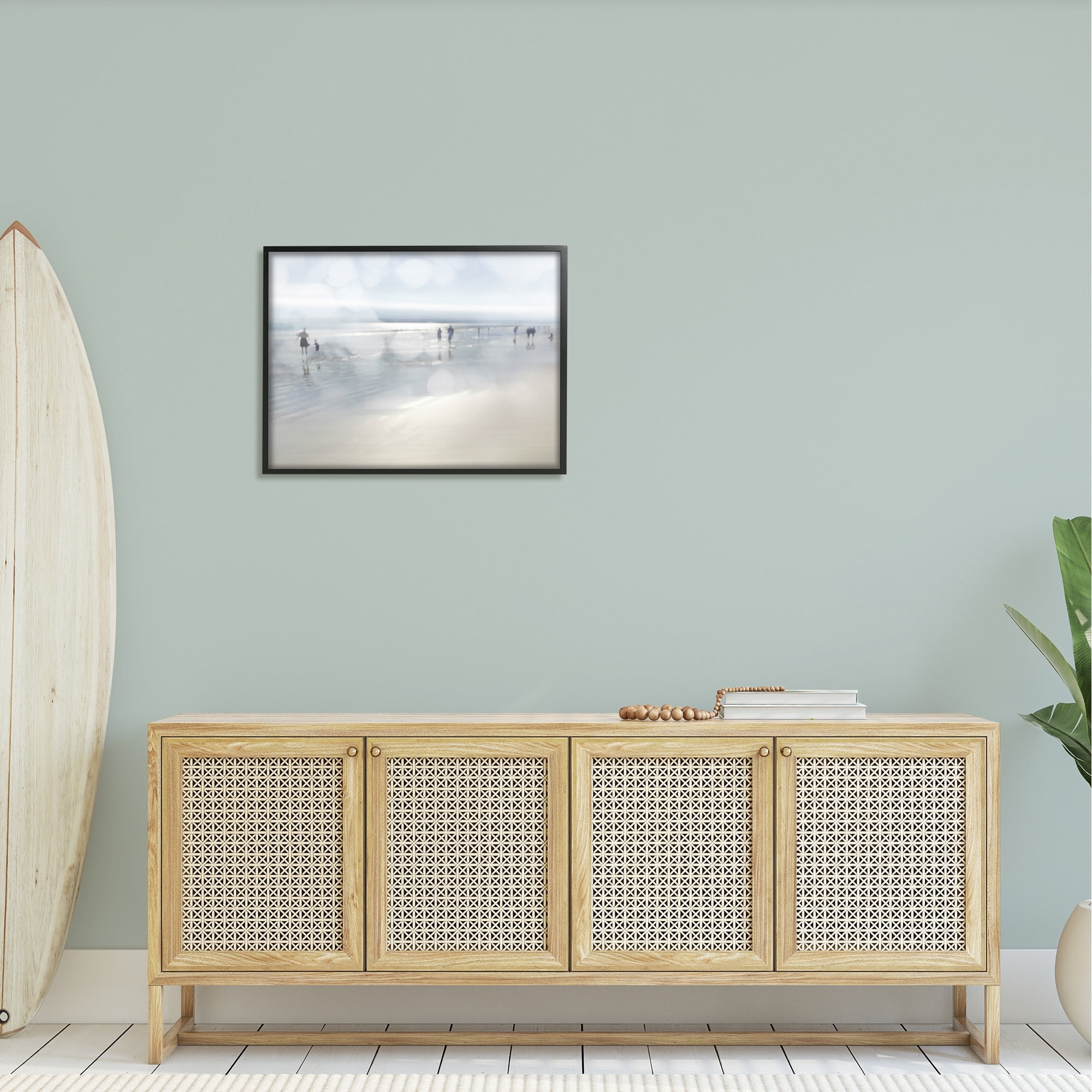 Stupell Industries Summertime Beach Bokeh Effect Sandy Shore Horizon Framed Wall Art, 30 x 24, Design by Devon Davis