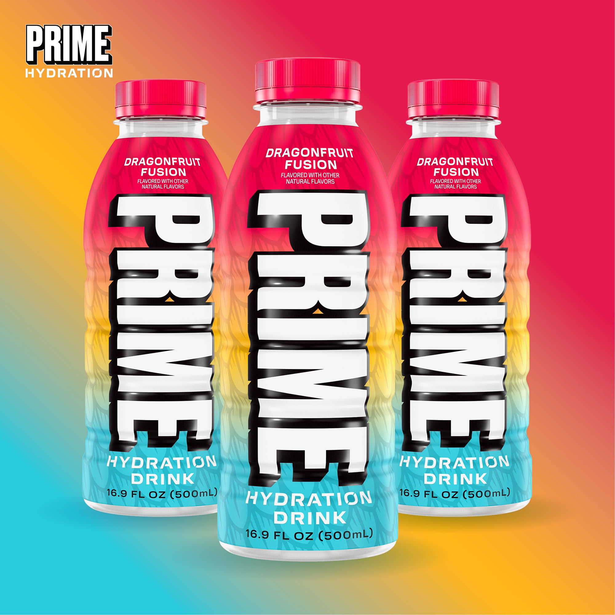 (2 pack) Prime Hydration Sports Drink, Dragonfruit Fusion, 16.9 fl oz, Bottle
