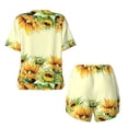 thumbnail image 5 of Naloa Sunflowers On A Yellow Background Women's Short-Sleeved Pajama Set, Loungewear, Summer pajamas, Breathable Cozy - Medium, 5 of 9