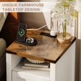 thumbnail image 6 of Oneinmil Durable 3 Piece Living Room Metal and Wood Coffee Table Set, 2 Farmhouse End Tables White, 6 of 9