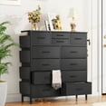 thumbnail image 3 of GIKPAL 12 Fabric Drawer Dresser for Bedroom Chest of Drawers with Wooden Top, Black, 3 of 8