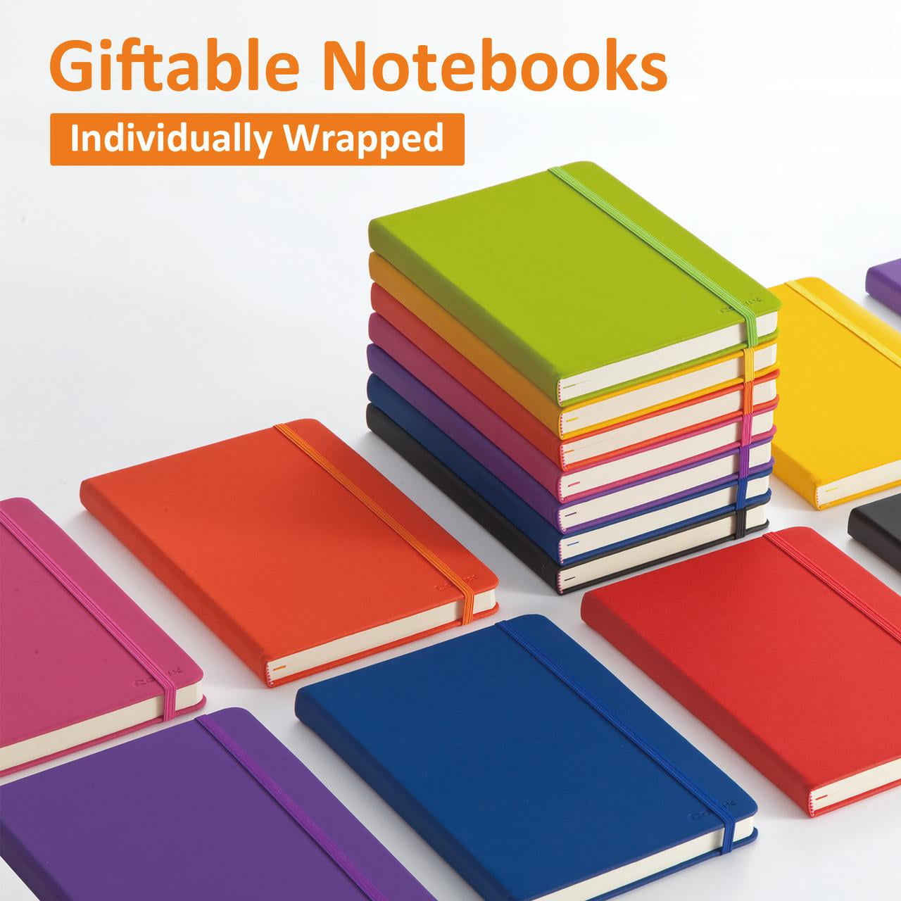 Comix 8-pack Hardcover Notebooks,Lined Journal for Writing,College Ruled 120 Sheets, 5.4 x 8.3 inch Journal supply