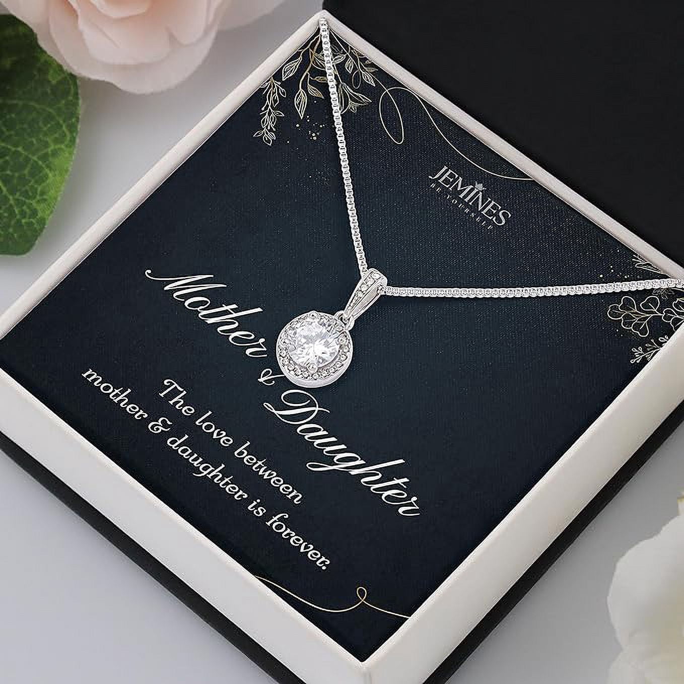 JEMINES Mothers Day Gifts, Mom Jewelry with Meaningful Message Gifts Idea from Daughter, Mother Daughter Necklace (Mother & Daughter Love, Eternal Hope Necklace)