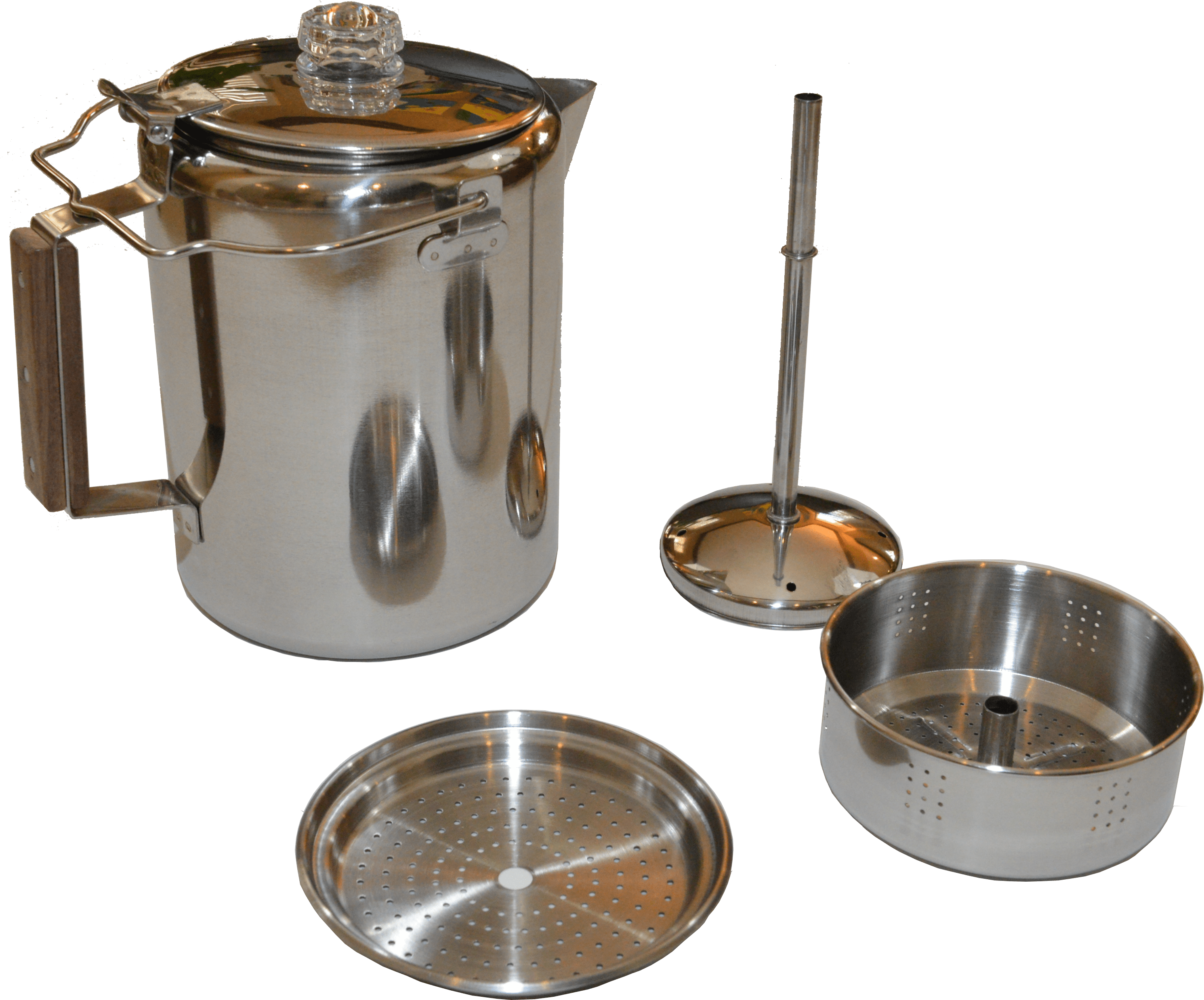 Oregon Trail - 10 Cup Stainless Steel Percolator - Camping Coffee Pot