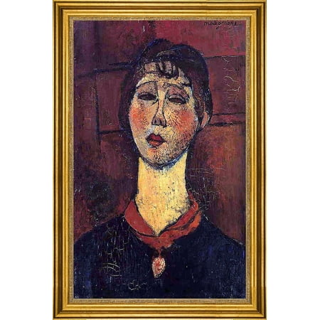 Amedeo Modigliani Madame Dorival - 16" x 24" Framed Premium Canvas Print