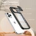 thumbnail image 5 of JTCASES for iPhone 13 Pro Case with Slide Camera Cover Anti-yellow Crystal-clear Transparent Backplane Rugged PC Anti-slip Shockproof Hard Back Protective Shell, Black, 5 of 6