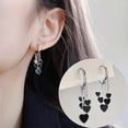 thumbnail image 2 of Guodhu Chic Black Heart Drop Earrings for Women Gold-Toned Chain Dangle Earrings Charms, Elegant Gothic Valentine's Day Jewelry, Trendy Statement Earrings for Party, 2 of 5
