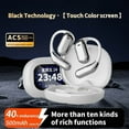 thumbnail image 2 of Intelligent Touch Screen Open Bluetooth Earphones - True Wireless Open Ear Earbuds Bluetooth 5.4 - Double Noise Reduction to Listen Touch Screen Control - Fitness, Running and Cycling (White), 2 of 7
