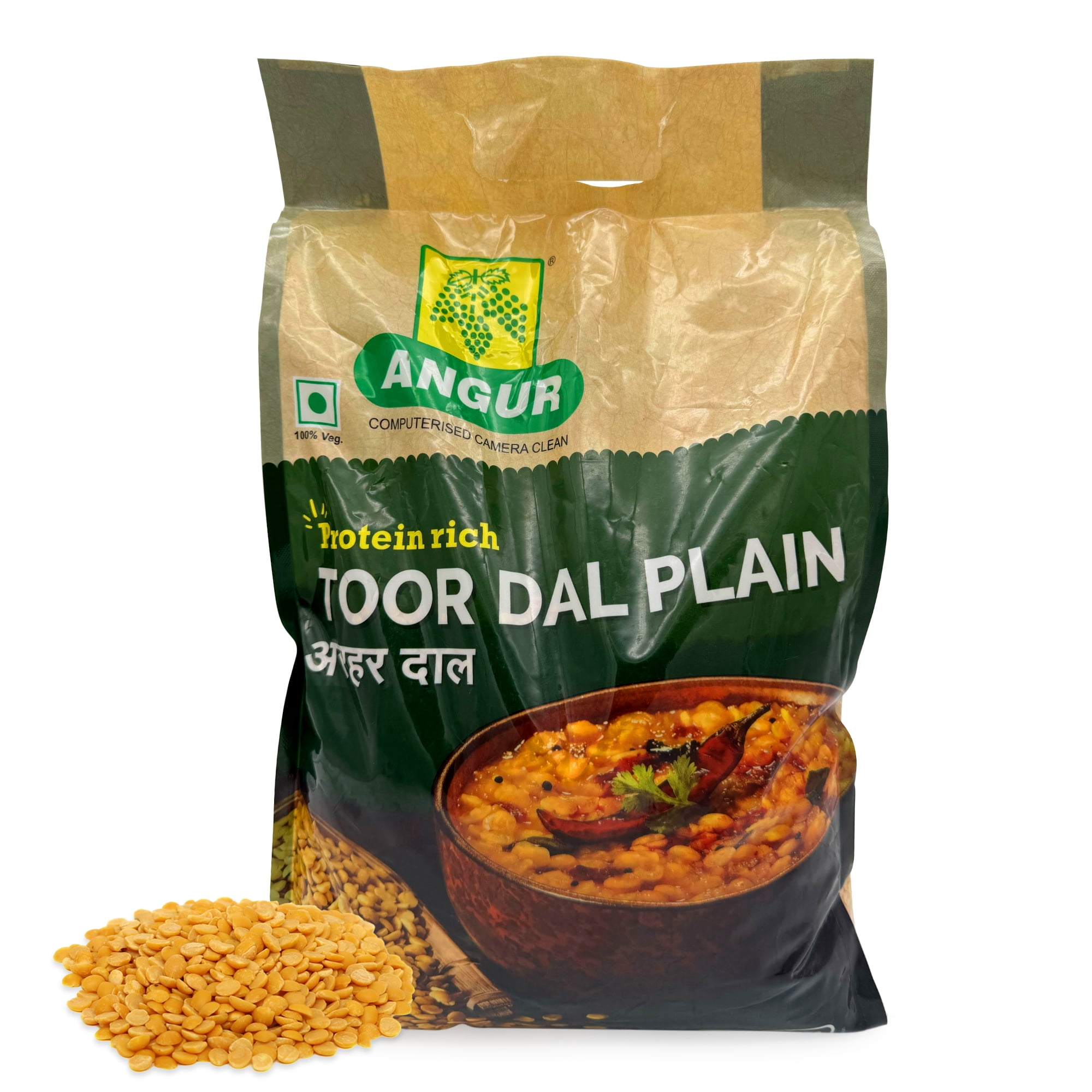 ANGUR Toor Dal Plain, Split Pigeon Peas 10 lbs/ 4.5 Kg - Walmart.ca